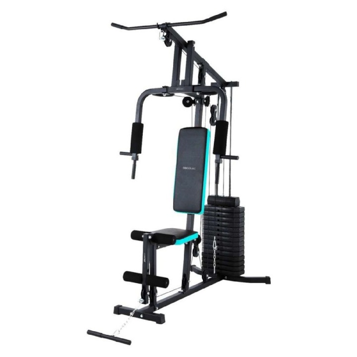 Aparat multifunctional Cecotec Drumfit HomeGym 1000 Single, antrenament complet, stiva 65 kg, structura otel, perne captusite, max. utilizator 200 kg