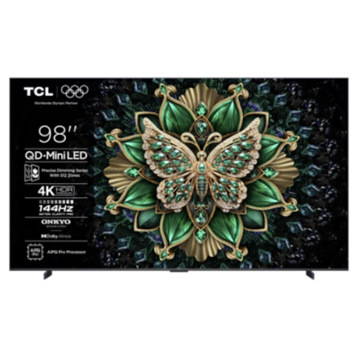 Televizor TCL QLED 98MQLED75K, 248 cm, 4K UHD, HDR, Smart TV, Dolby Atmos, Google TV, 120 Hz
