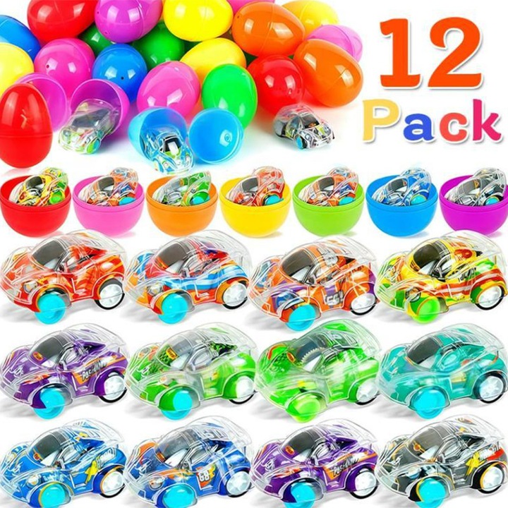 Set jucării de Paște, ZYNORO, 12 bucăți, mov, pentru băieți și fete, 3 ani, plastic