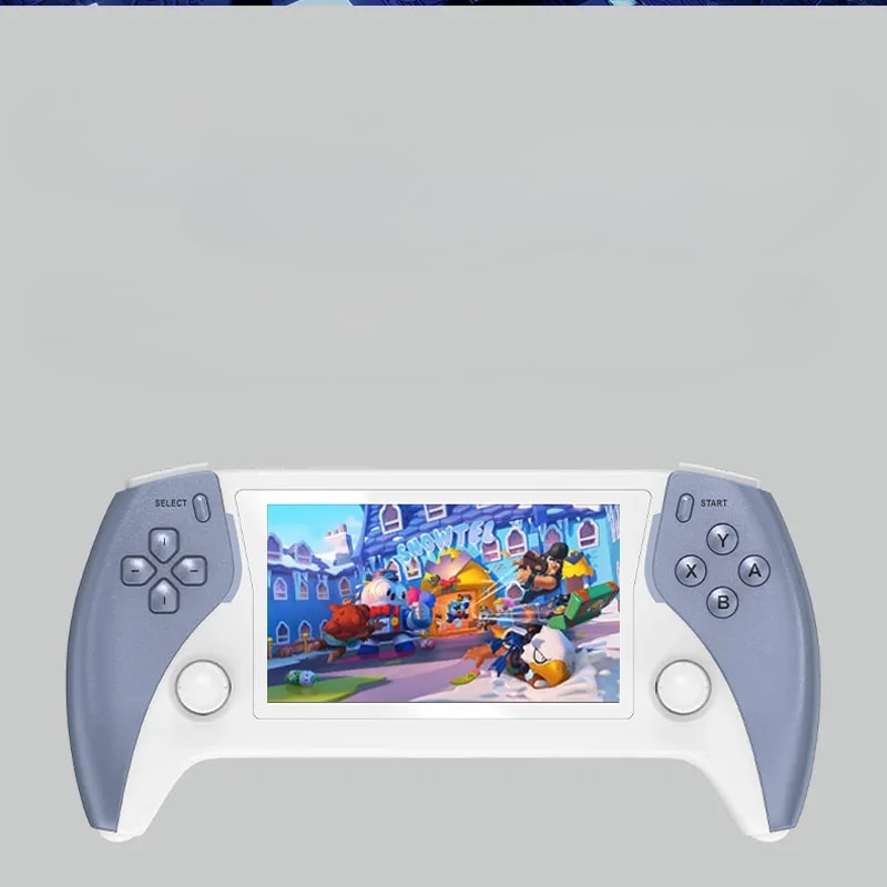 Consola Project X Pro Retro LUKETO®, Display IPS 4.3 Inch, Procesor Quad Core, Peste 20 Emulatoare, Memorie Extensibila, Joystick-uri 3D, Conectare TV, Environmental Lights, Sunet Stereo, Sistem Linux, Design Ergonomic Portabil, Alb/Gri