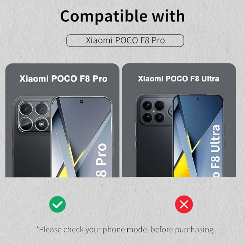 Pachet de 2 pentru Xiaomi Poco F8 Pro Film de protectie camera Sticla temperata HD Anti-stersori Sticla temperata monobloc Film de protectie camera