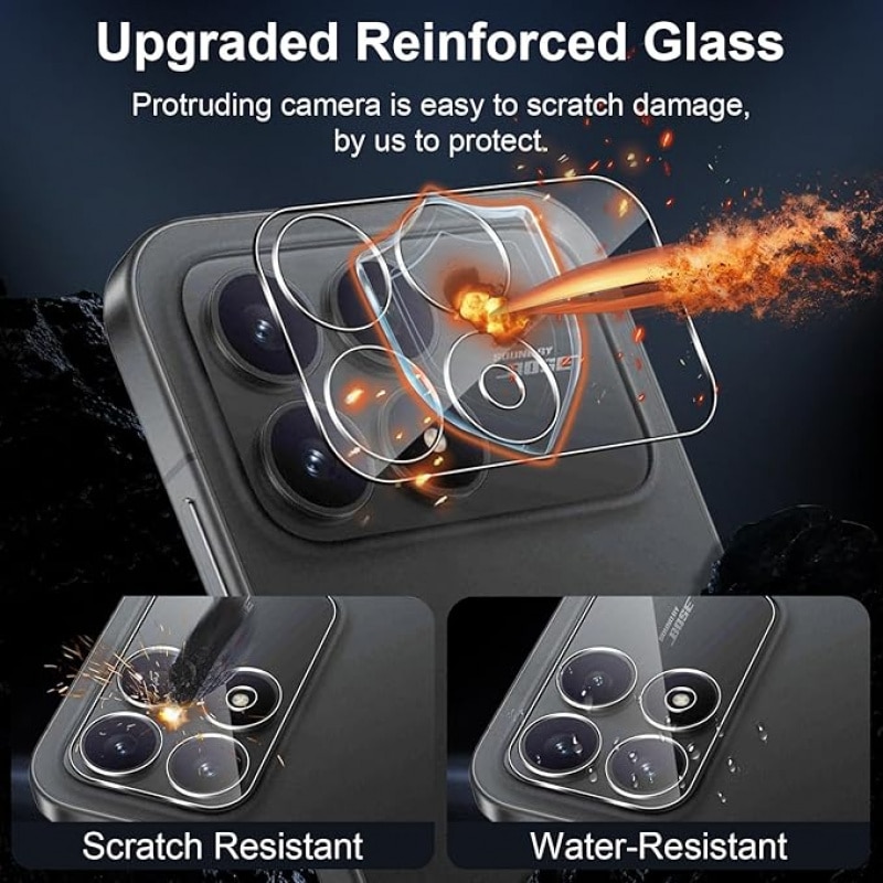 Pachet de 2 pentru Xiaomi Poco F8 Pro Film de protectie camera Sticla temperata HD Anti-stersori Sticla temperata monobloc Film de protectie camera