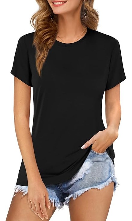 Tricou de vara pentru femei, negru, Negru