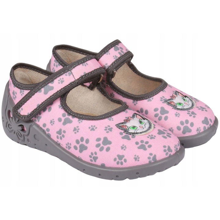 Papuci copii Zetpol, roz, cu pisicuta Marie, pentru gradinita si casa, 20 EU