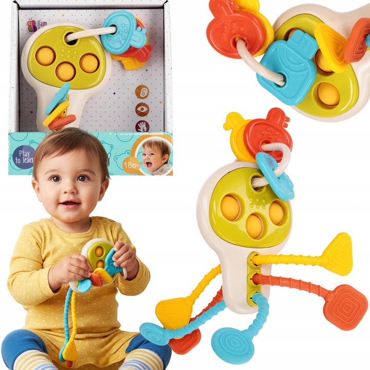 Jucarie senzoriala, sarcia.eu, 12x13x9 cm, pentru bebelusi, multicolor