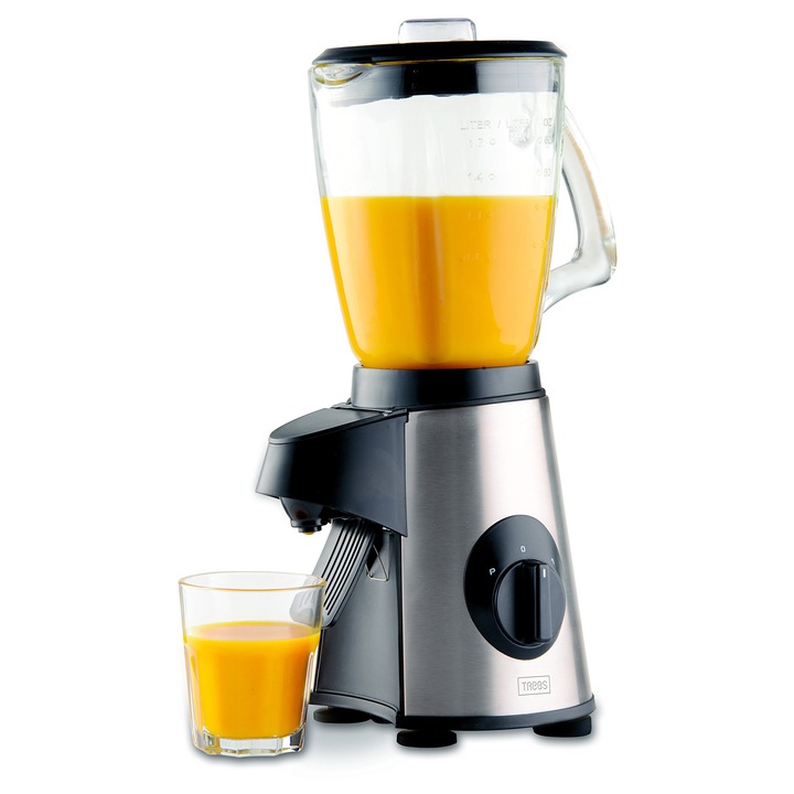 Mixer Trebs din otel inoxidabil 1, 7 l, 500 wati, cu gura de turnare si inclusiv tija de amestecare, usor de adaugat ingredientele prin capac