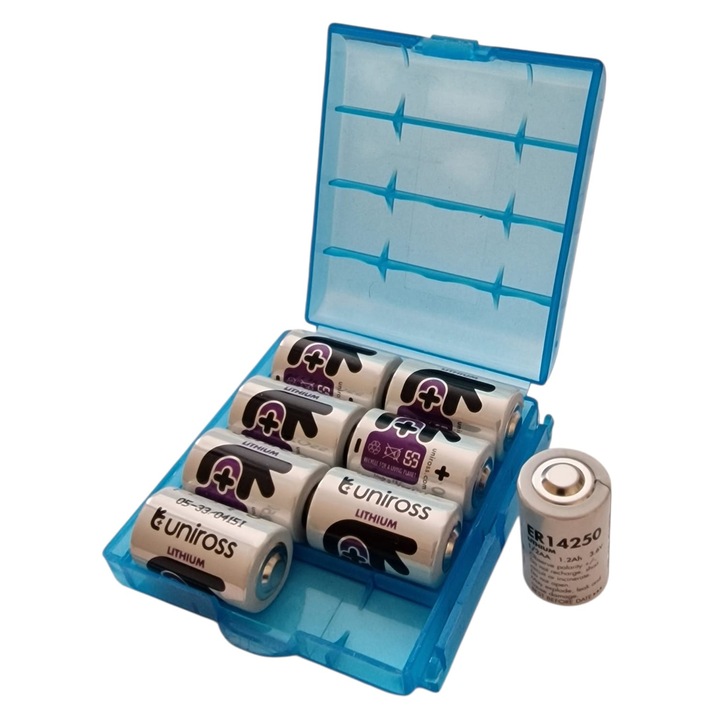 Set 8 baterii litiu 1/2AA ER14250 3.6V 1200 mAh, Uniross