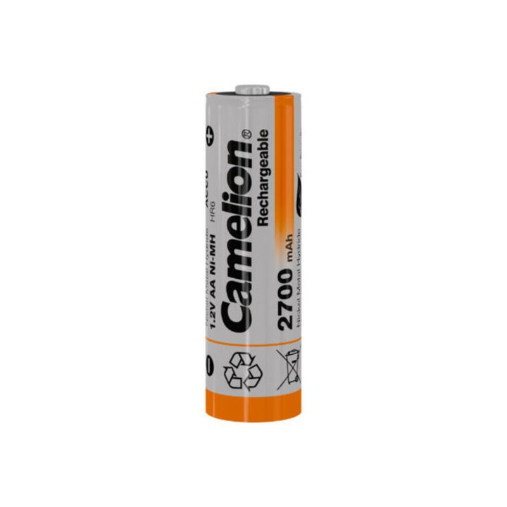 Acumulator Camelion NiMH AA 1.2V 2700mAh, dimensiuni D14.1x50.5mm, utilizare universală