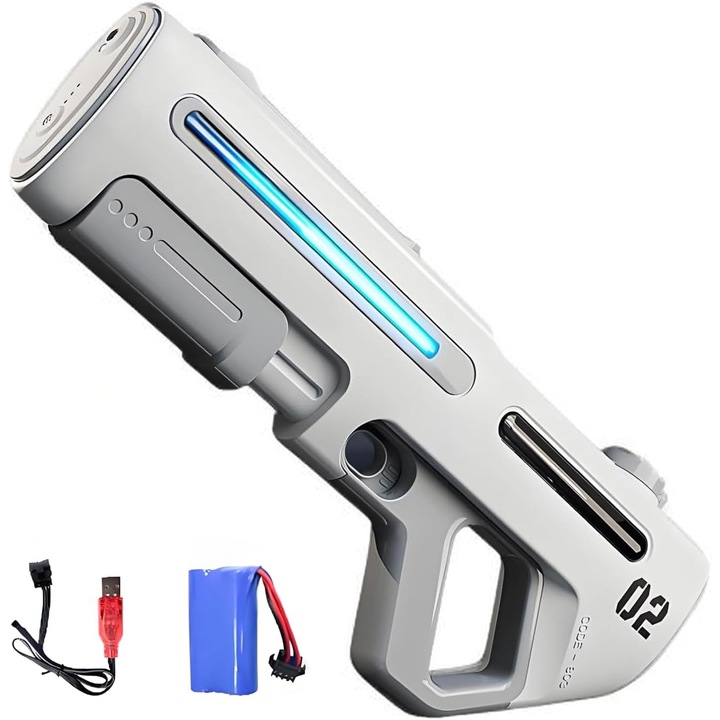 Pistol electric cu apa bedee cu aspiratie automata a apei, rezervor de apa de 300 ml, lumini LED pentru copii si adulti