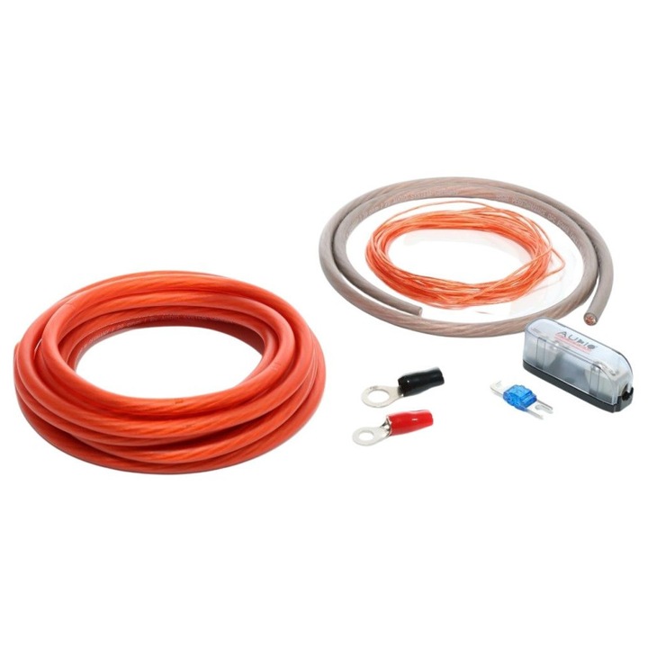 Audio System Set de cabluri de alimentare de inalta calitate OFC 20mm² 5m rosu + 1m antracit