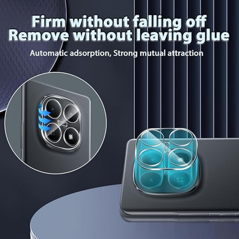 2 bucati protector de lentila pentru camera Xiaomi Redmi Note 15 5G / POCO M8 5G, sticla de protectie cu duritate 9H, film de sticla lentila HD clar, protectie impotriva zgarieturilor pentru camera