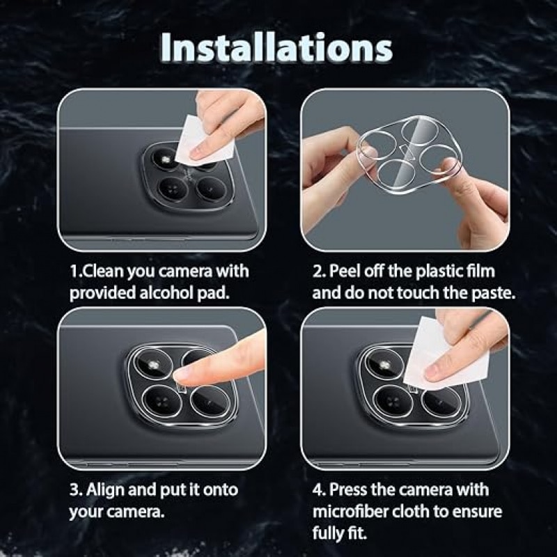 2 bucati protector de lentila pentru camera Xiaomi Redmi Note 15 5G / POCO M8 5G, sticla de protectie cu duritate 9H, film de sticla lentila HD clar, protectie impotriva zgarieturilor pentru camera