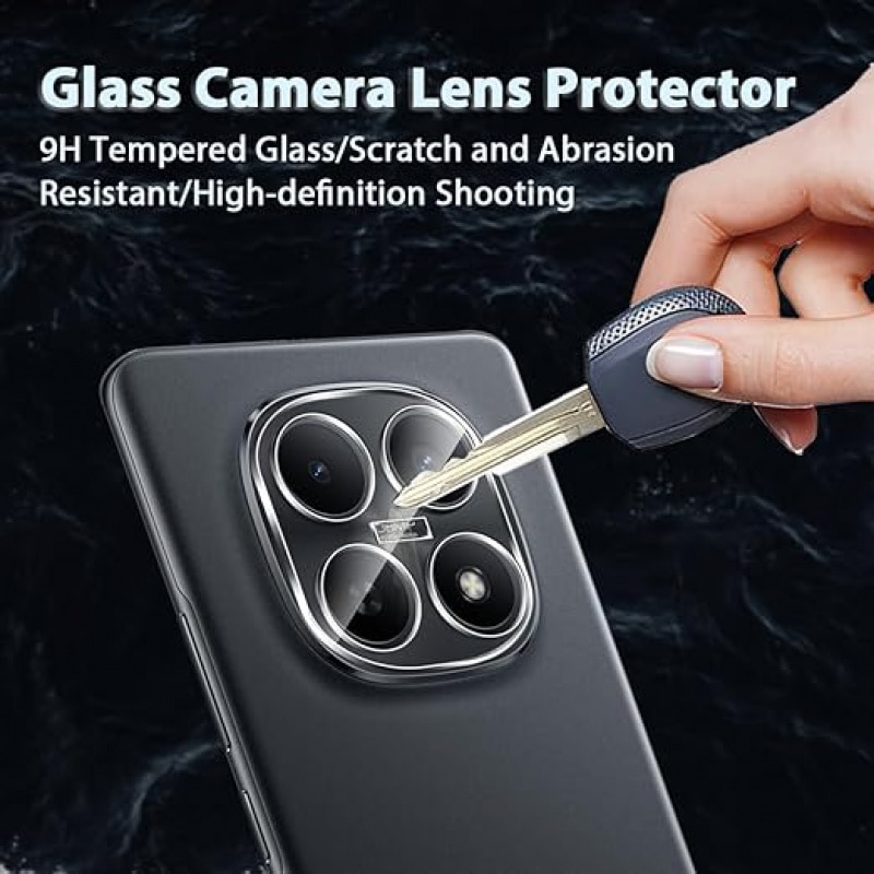 2 bucati protector de lentila pentru camera Xiaomi Redmi Note 15 5G / POCO M8 5G, sticla de protectie cu duritate 9H, film de sticla lentila HD clar, protectie impotriva zgarieturilor pentru camera