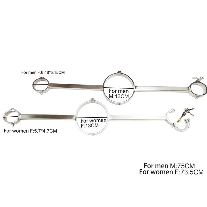 Комплект BDSM, Регулируеми маншети, Дизайн против завъртане, 63x115см