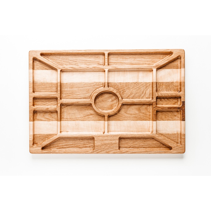 Tava de servit premium din lemn masiv