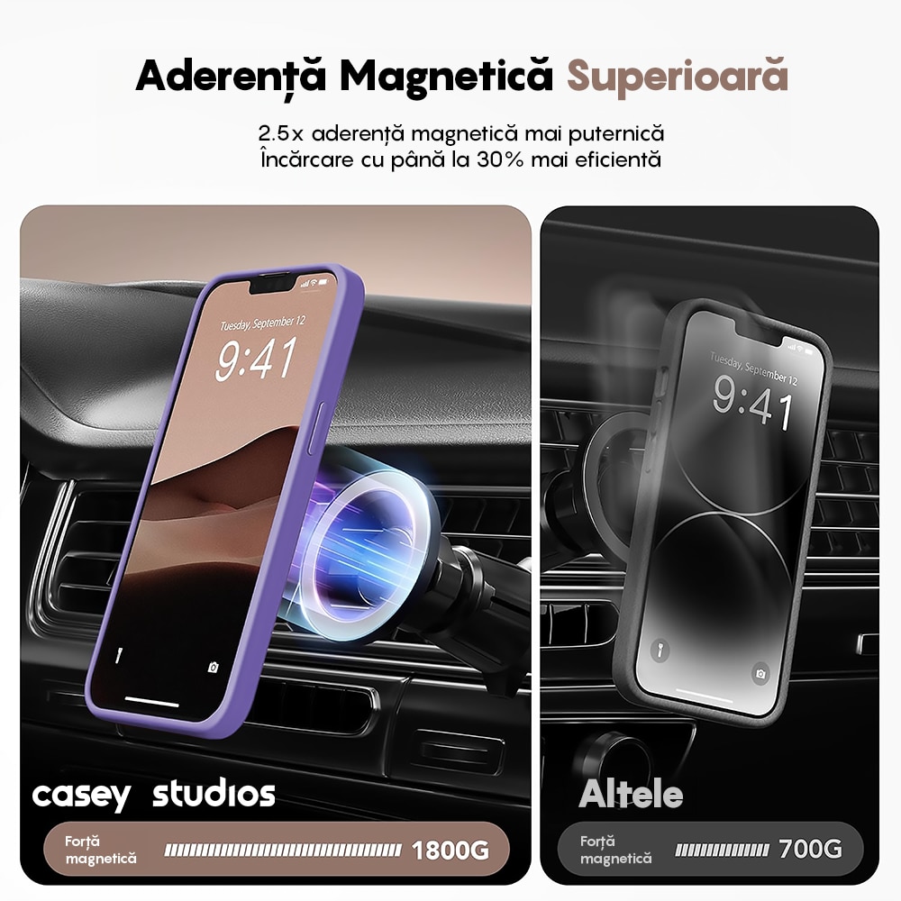 Husa compatibila cu Incarcare Magsafe compatibila cu iPhone 11, CASEY STUDIOS™, de Protectie, Slim, pentru Incarcare Wireless, Margini Ridicate de Protectia Ecranului si a Camerelor, Mov Deschis