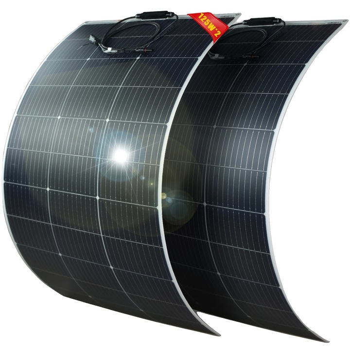 Panou solar, 125W, design flexibil, albastru inchis, 1050x569x2.5mm