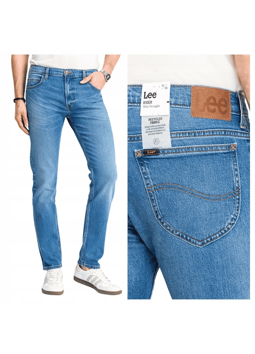 Blugi Lee Rider Slim Fit pentru Barbati, Albastru