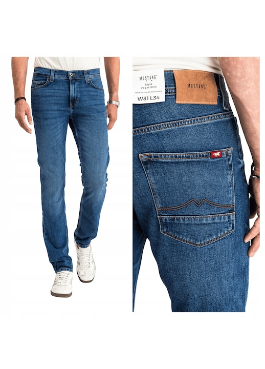 Blugi Slim Fit Mustang Vegas, Albastru