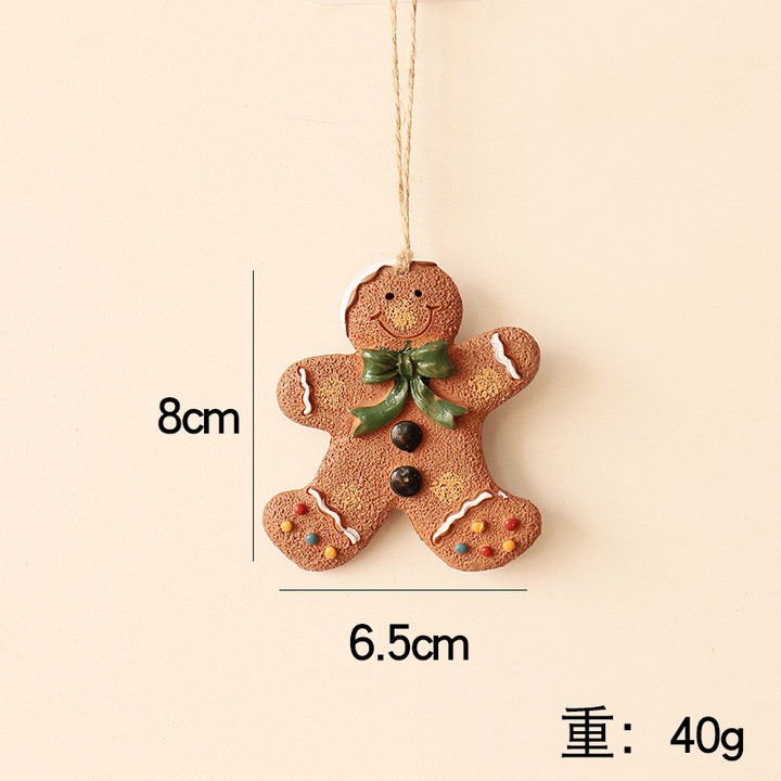 Decoratiune brad, om de turta dulce, design retro, 10x15cm