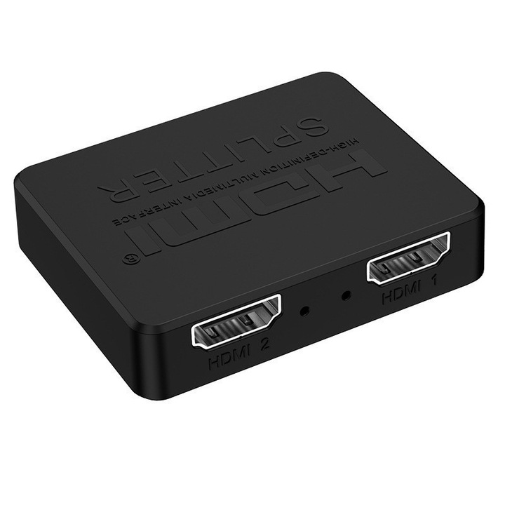 Splitter HDTV, 4K 1x2, carcasa mata, cablu de alimentare