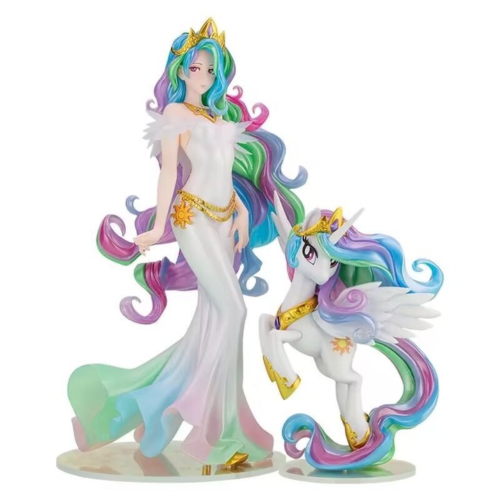 Figurina My Little Pony, Princess Celestia, design elegant, culori vibrante, set cu Princess Luna