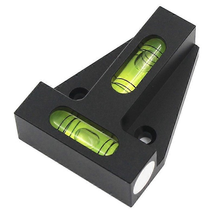 Nivela magnetica T Type, 20 secunde precizie, aluminiu, argintie/neagra