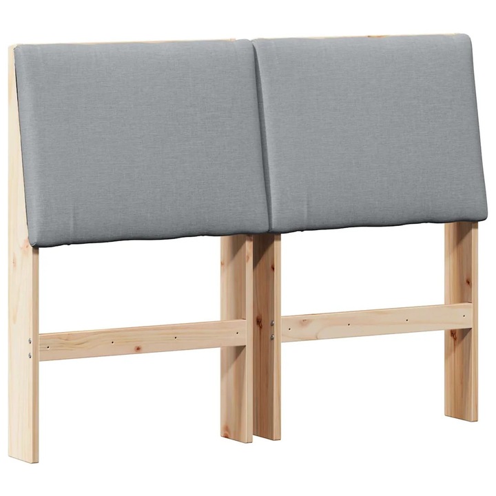 Tablie tapitata vidaXL, Gri deschis 120 cm Lemn de pin masiv