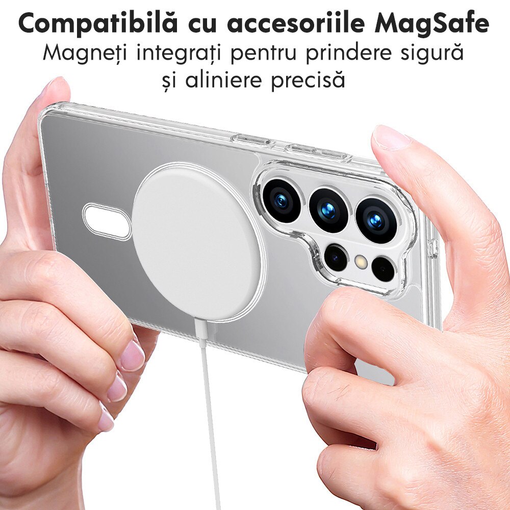 Husa pentru Samsung Galaxy S26 Ultra Daden MagSafe Pro, Incarcare wireless, Protectie ridicata, Transparenta