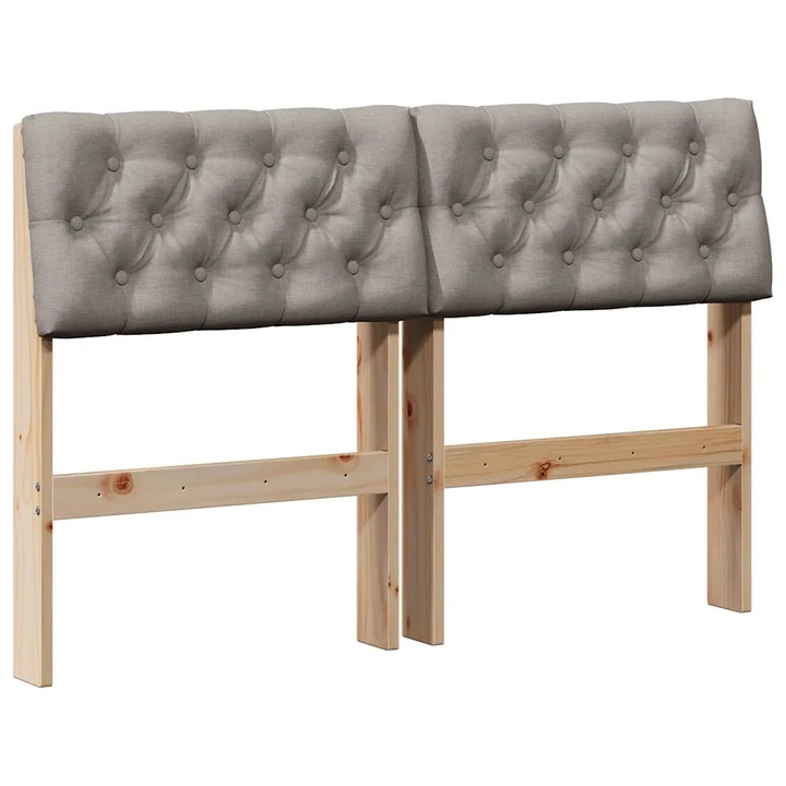 Tablie tapitata vidaXL, Gri taupe 120 cm Lemn de pin masiv