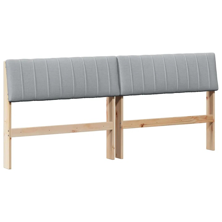 Tablie tapitata vidaXL, Gri deschis 180 cm Lemn de pin masiv