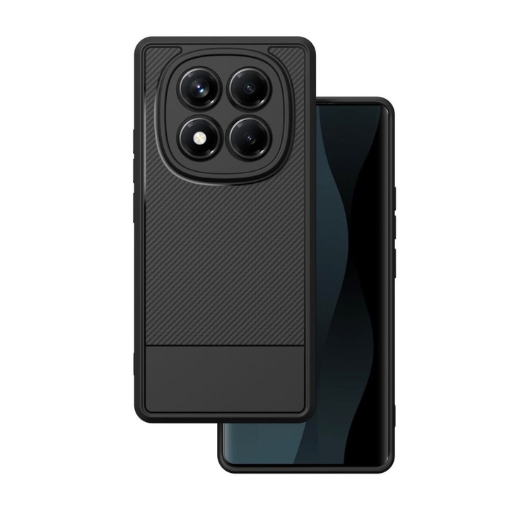 Husa Simple Carbon pentru Xiaomi Redmi Note 14 Pro 5G (Global) / Note 14 Pro Plus 5G (Global), protectii camere, neagra