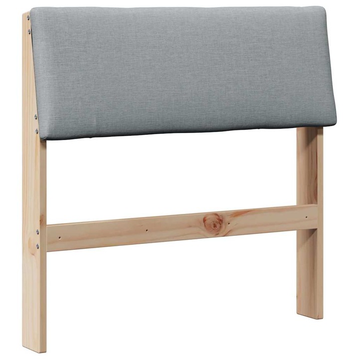 Tablie tapitata vidaXL, Gri deschis 75 cm Lemn de pin masiv