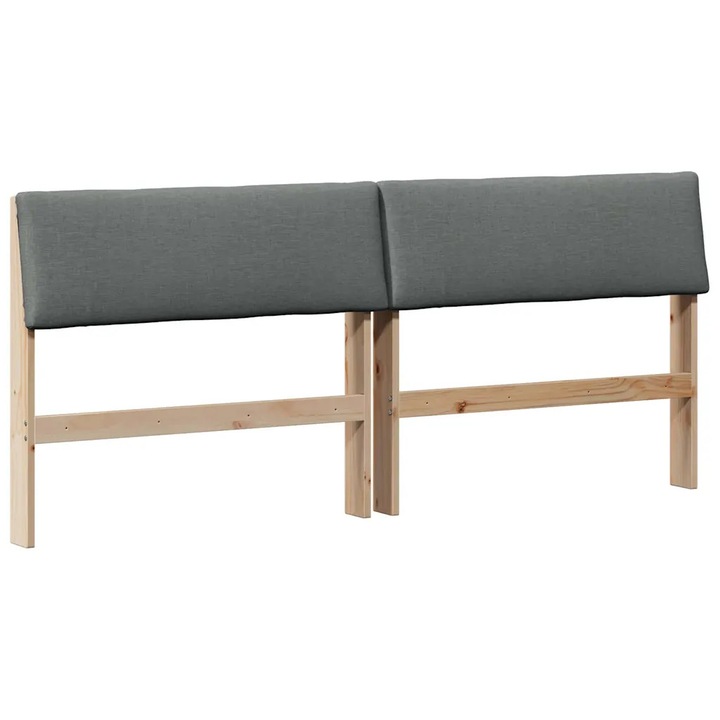 Tablie tapitata vidaXL, Gri inchis 180 cm Lemn de pin masiv