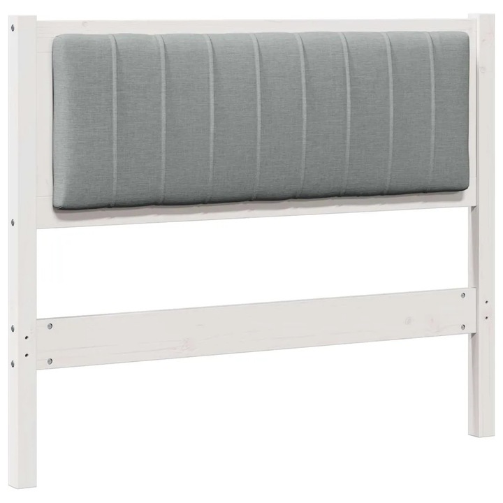 Tablie tapitata cu headboard vidaXL, Alb 100 cm Lemn de pin masiv