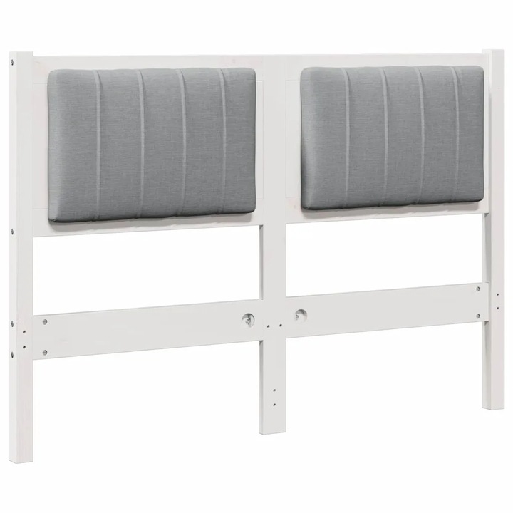 Tablie tapitata cu headboard vidaXL, Alb 120 cm Lemn de pin masiv