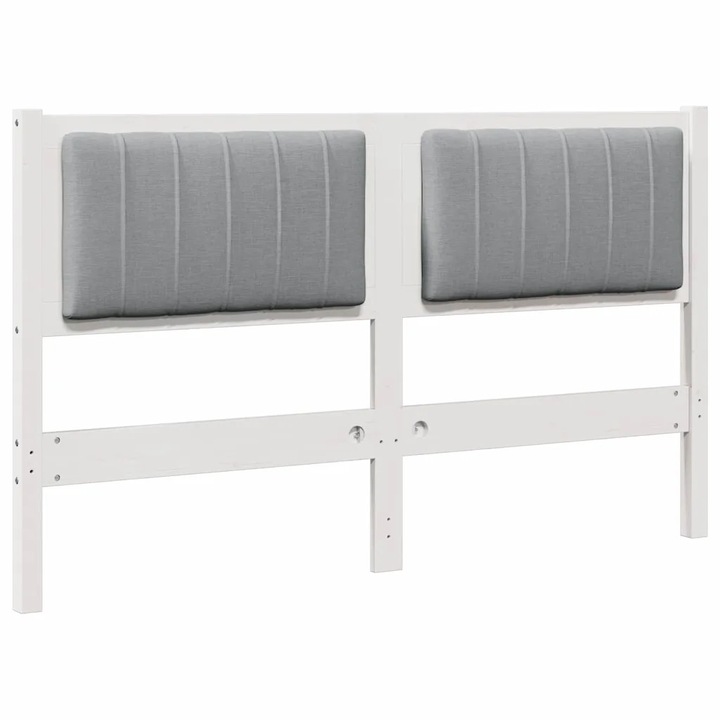 Tablie tapitata cu headboard vidaXL, Alb 135 cm Lemn de pin masiv