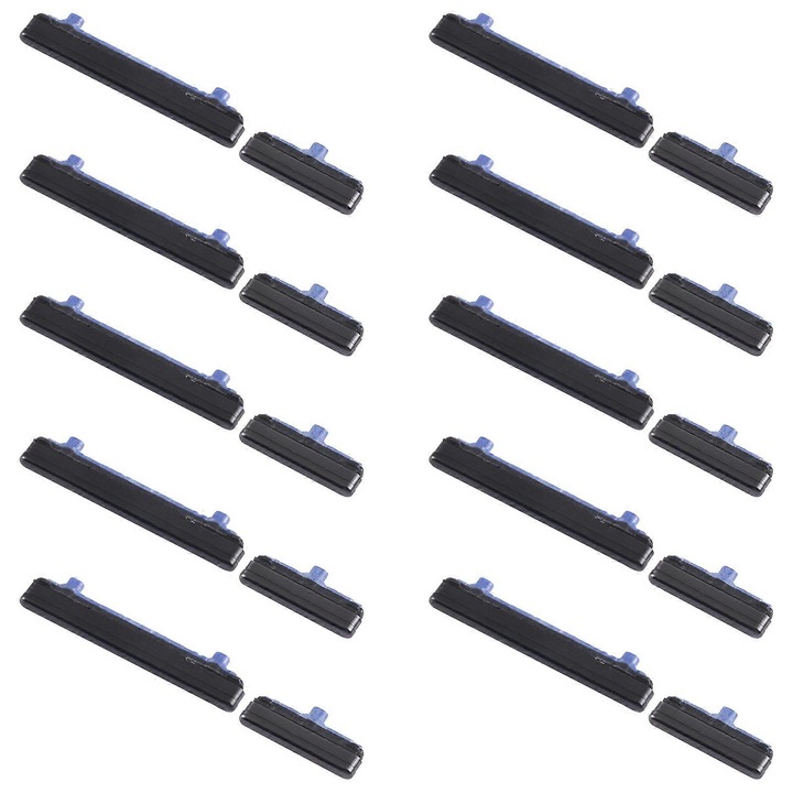 Комплект от 10 бутона за захранване и сила на звука за Samsung Galaxy Note20 SM-N980, черен