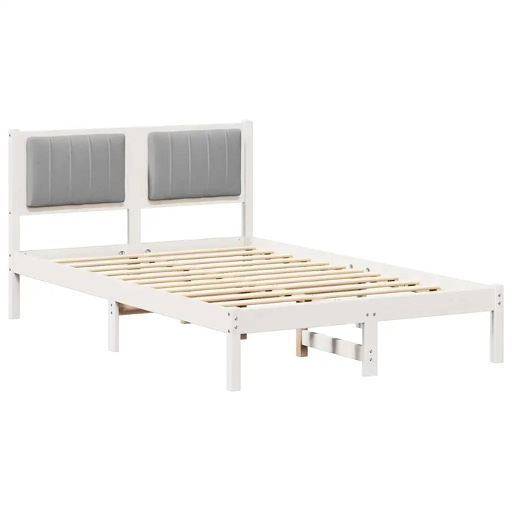 Cadru de pat vidaXL, cu tablie tapitata Gri deschis 120 x 200 cm