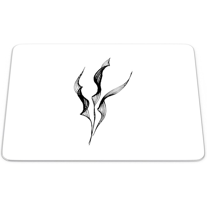 Mouse Pad Dreptunghiular Questo Casa, Design Abstract Alb-Negru, Baza Antiderapanta, 22x18cm