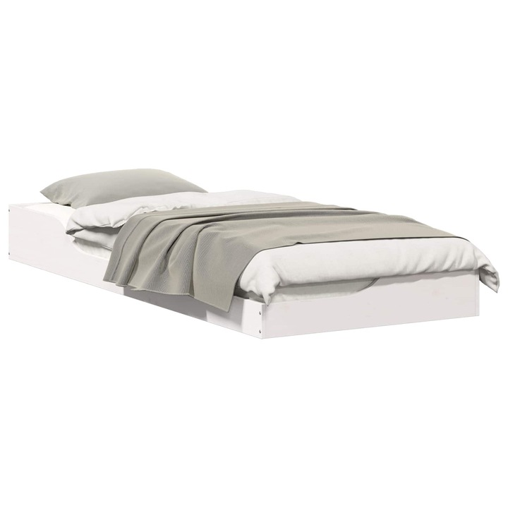 Ágykeret Fehér 100 x 220 cm Tömör fenyőfa, vidaXL, 873416