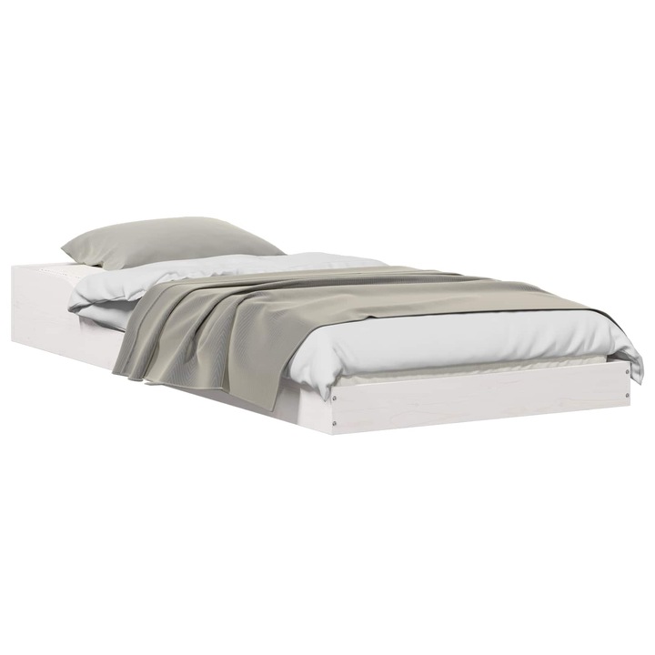 Ágykeret Fehér 80 x 220 cm Tömör fenyőfa, vidaXL, 873365