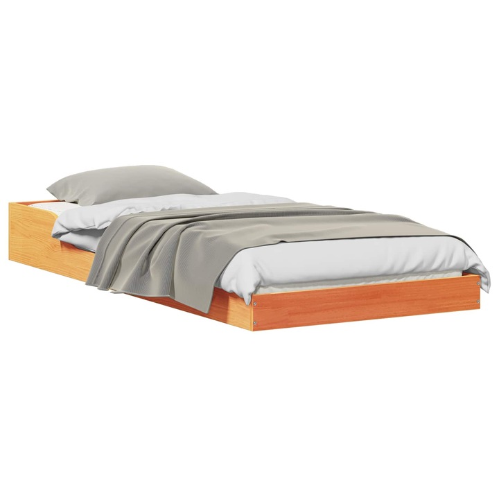 Ágykeret Faggyú barna 75 x 190 cm Tömör fenyőfa, vidaXL, 873342