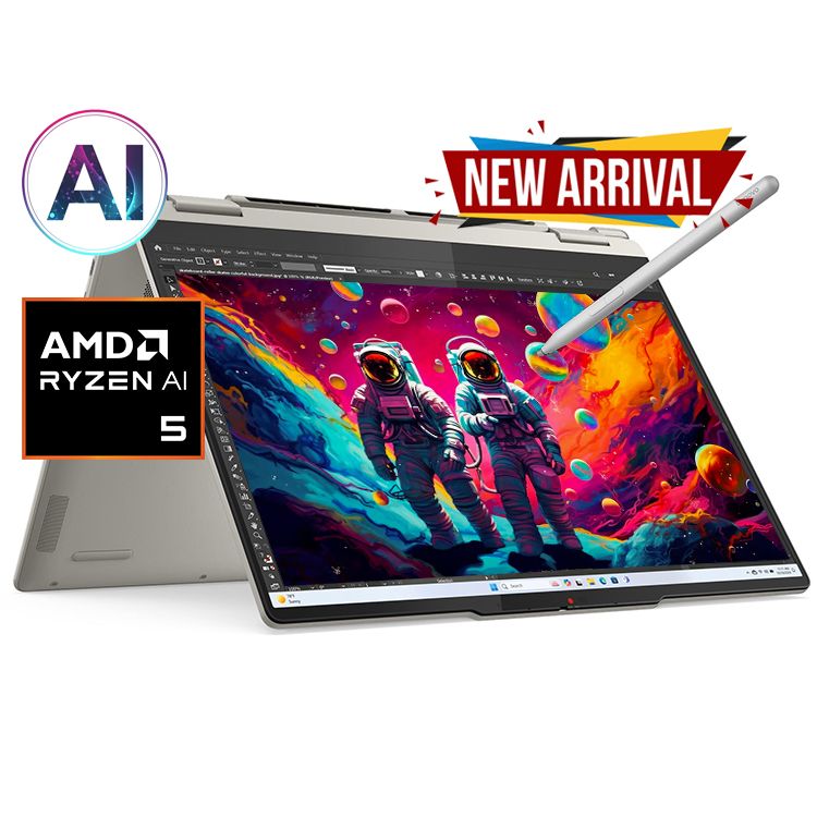 Laptop Lenovo Yoga 7 14AKP10 83JR008NPB, 14 inch 1920 x 1200 Touchscreen, AMD AI 5 340 6 C / 12 T, 2.0 GHz - 4.8 GHz, 6 MB 16 MB cache, 28 W, 16 GB LPDDR5, 512 GB SSD, AMD Radeon Graphics, Windows 11 Home