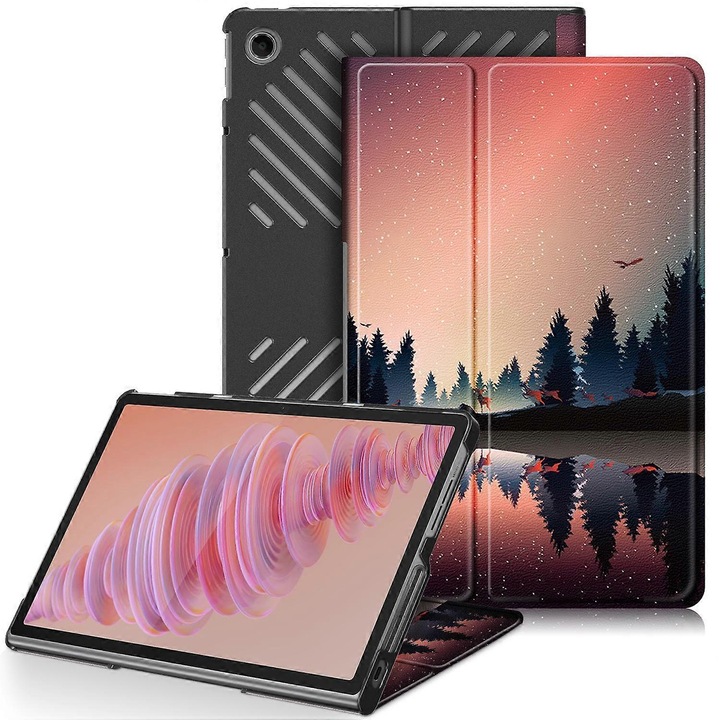 Tabletok tok Lenovo Tab Plus 11.5-inch TB351FU-hoz, színes design, PU anyag, könnyű, összecsukható állvánnyal