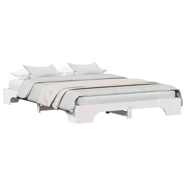 Ágykeret Fehér 140 x 200 cm Tömör fenyőfa, vidaXL, 872861