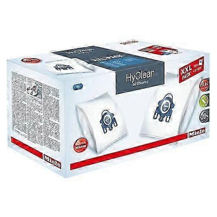 Set 16 pungi de aspirator pentru Miele, compatibile cu Complete C2, Complete C3, Classic C1, S8, S5, S2, 3D eficienta, filtrare 99.9% particule fine