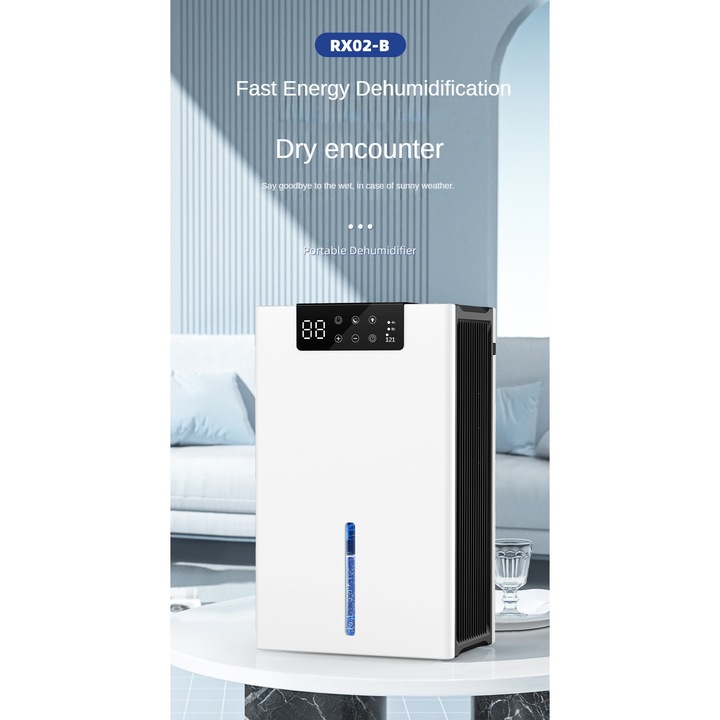 Dezumidificator inteligent ORBER, 7 moduri, filtru HEPA detasabil, alb, 1.0-2.5L