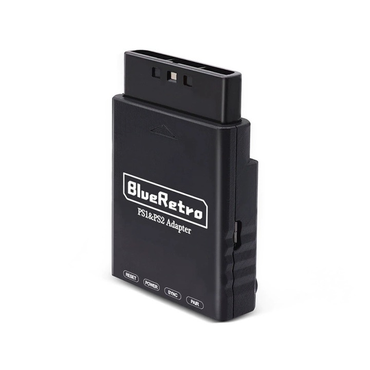 Adaptor controller wireless BlueRetro pentru consola Sony Playstation 1, Playstation 2, Adaptor HDMI PS2 PAL 576i, NTSC 480p, Negru
