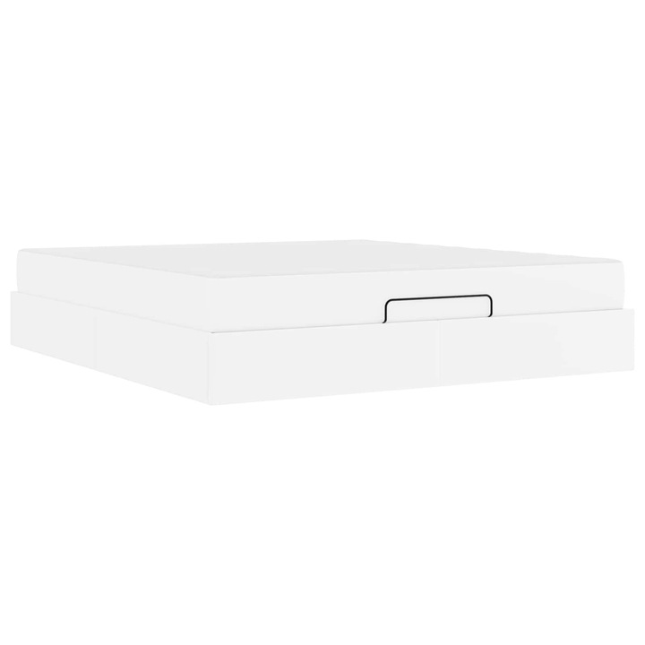 Ágykeret matraccal matracmal Tiszta fehér 180 x 200 cm Műbőr, vidaXL, 3399438